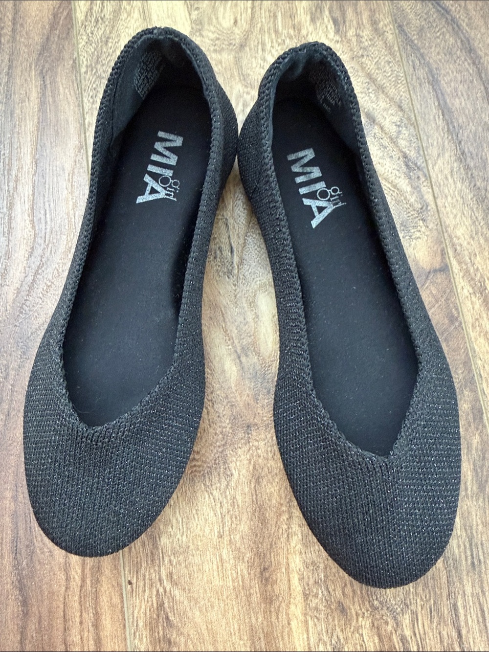 MIA Girl’s Black Knit Slip-On Ballet Flats
